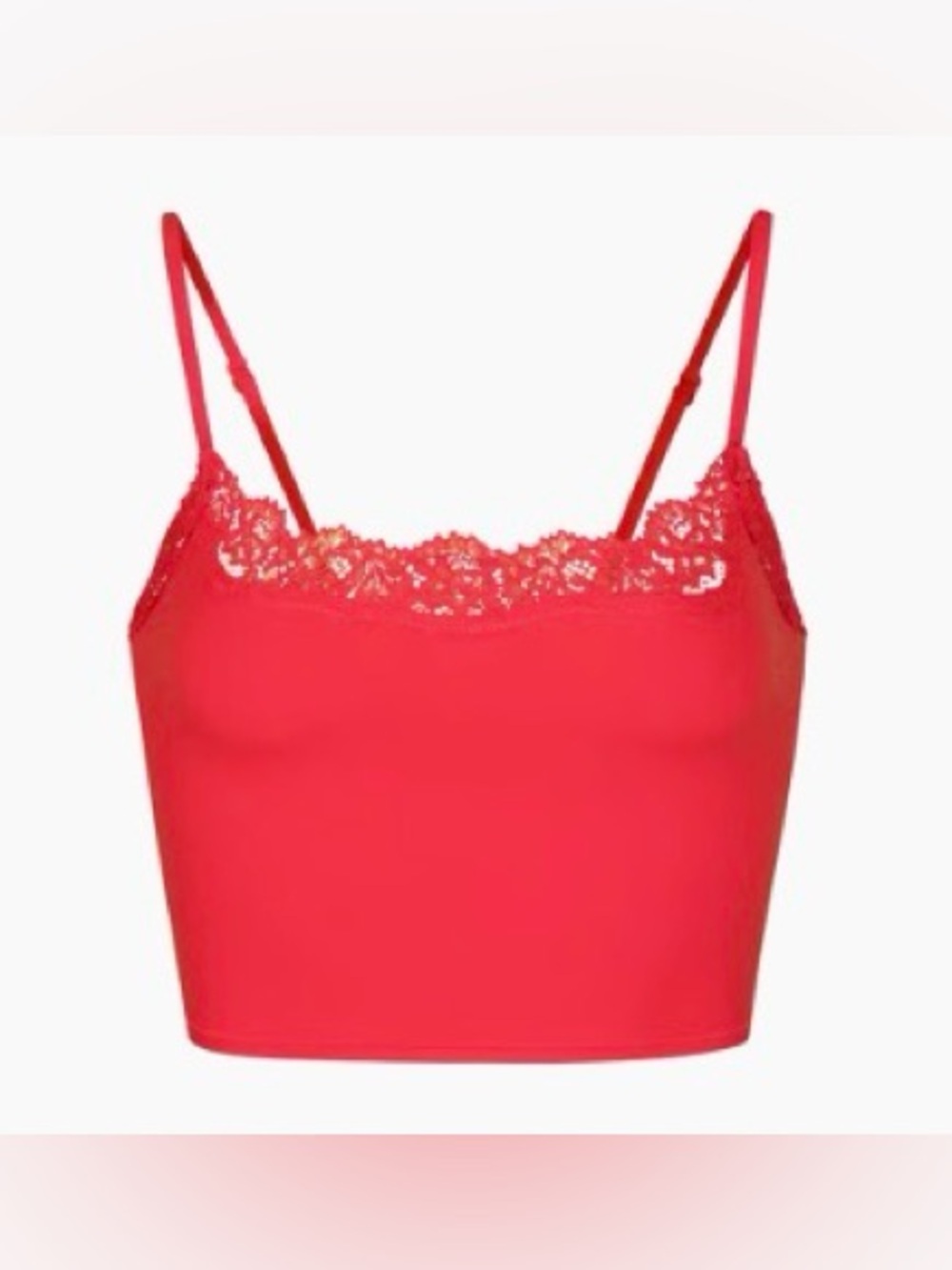 ❤️ SKIMS Fits Everybody Lace Cropped Cami | Ruby Red | Sz. S | NWT 🏷️